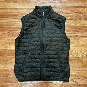 Brooks Brothers Red Fleece Vest Mens M Olive Green Quilt Puffer Thermore